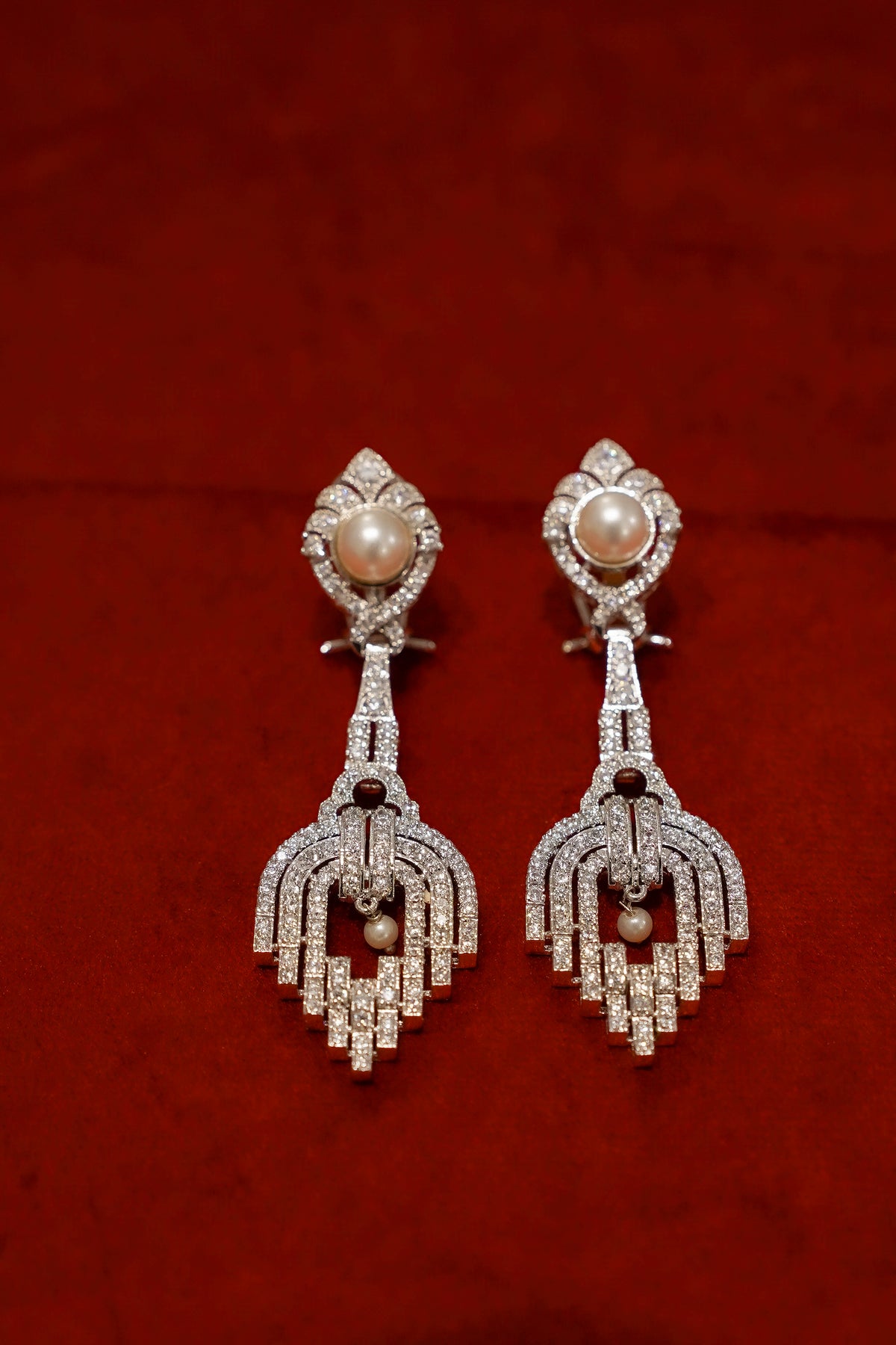 Pearl Art Deco Earrings