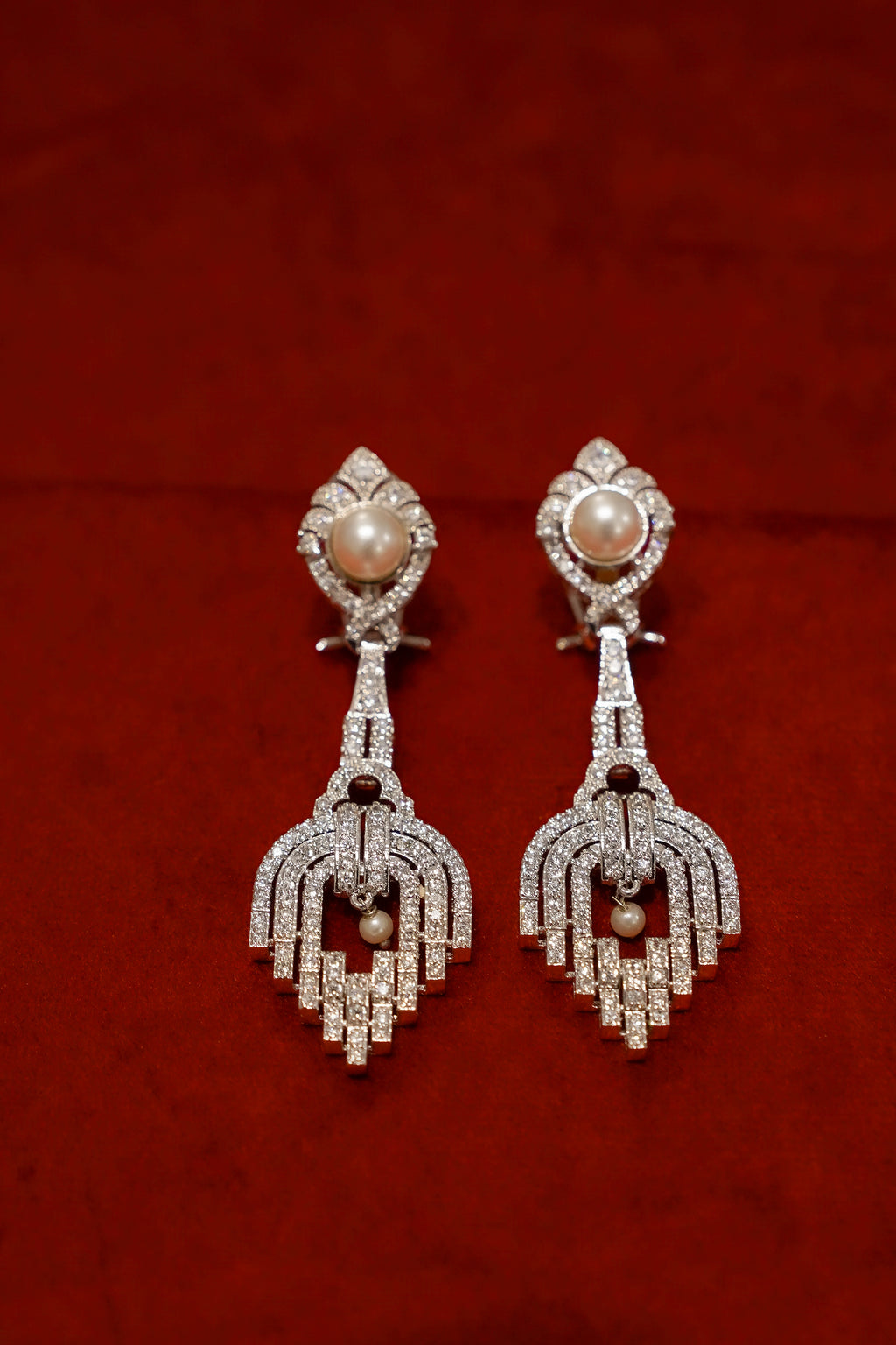 Pearl Art Deco Earrings