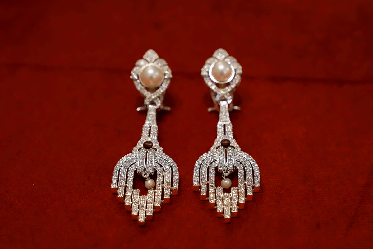 Pearl Art Deco Earrings