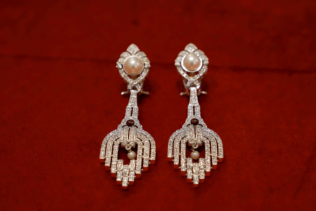 Pearl Art Deco Earrings