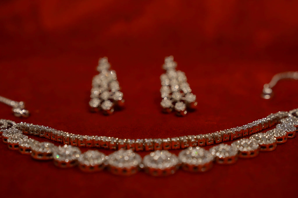 Double-String Diamond Necklace Set