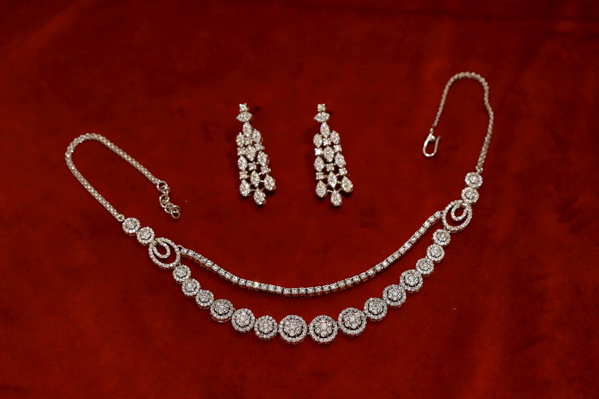 Double-String Diamond Necklace Set
