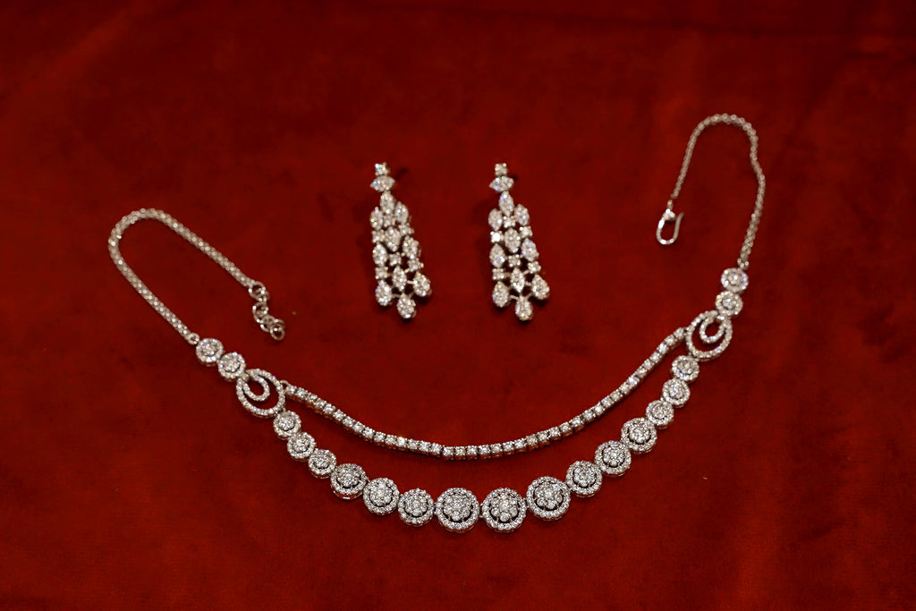 Double-String Diamond Necklace Set