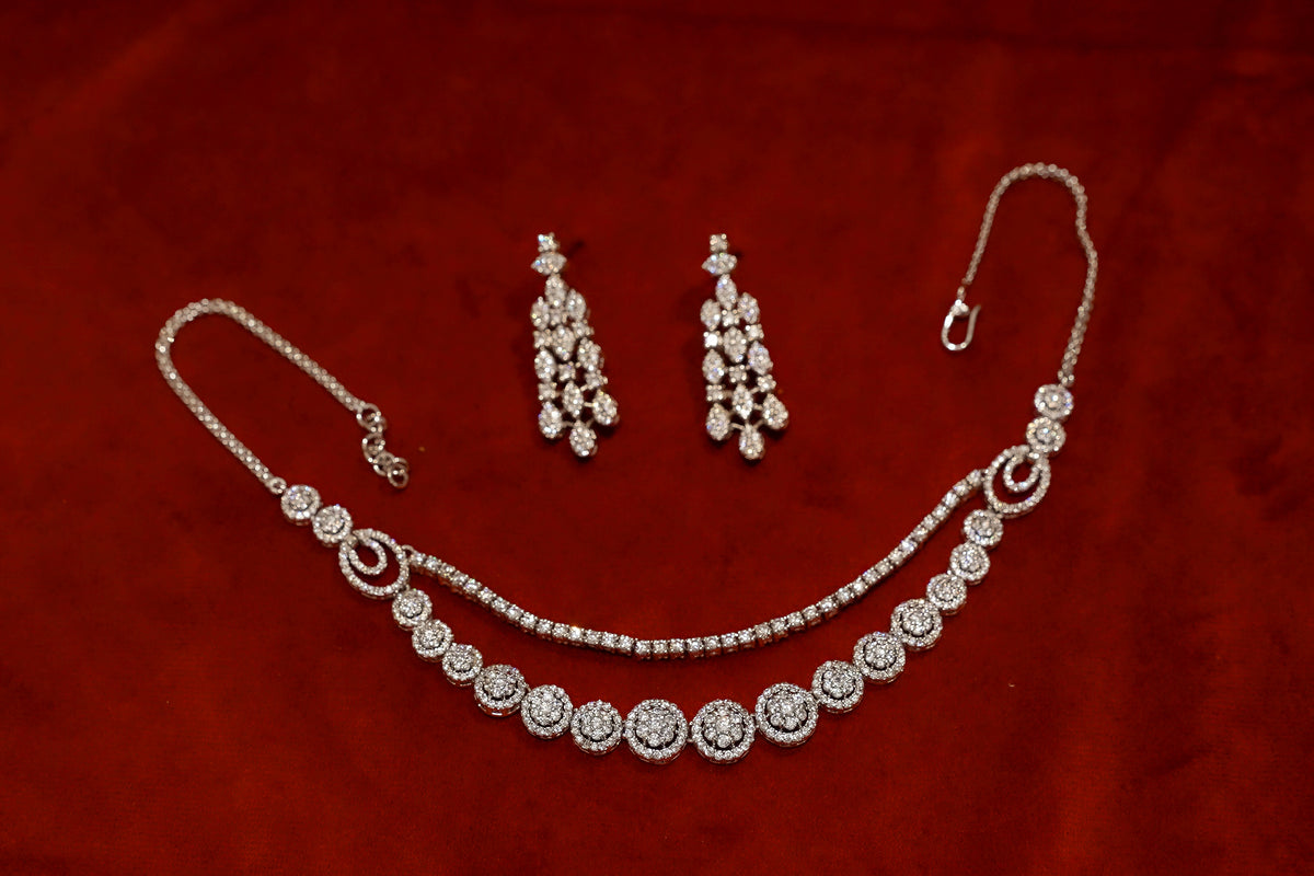 Double-String Diamond Necklace Set