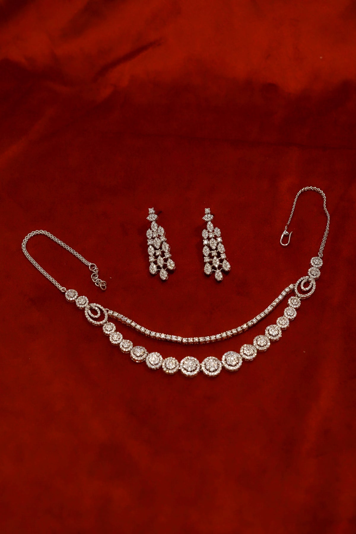 Double-String Diamond Necklace Set