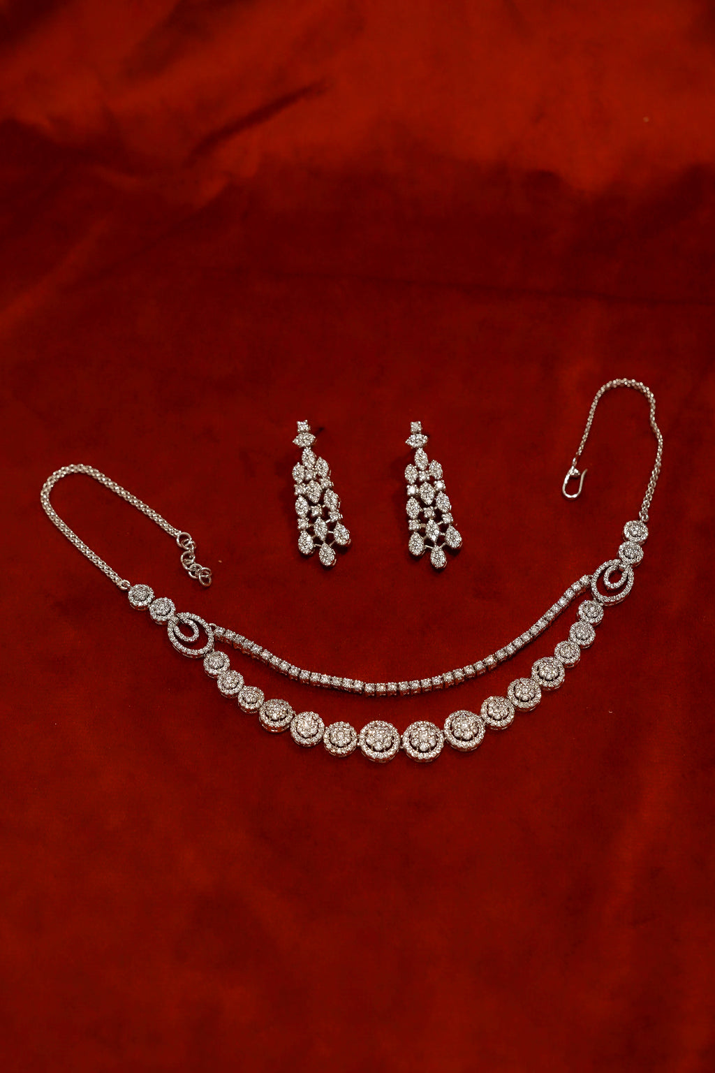 Double-String Diamond Necklace Set