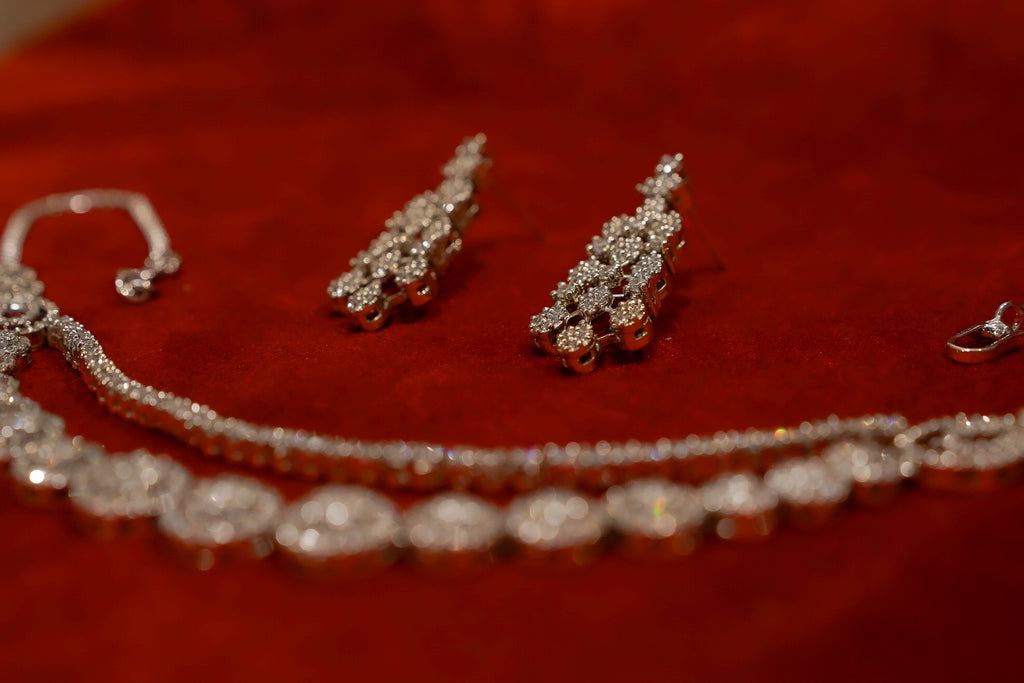 Double-String Diamond Necklace Set