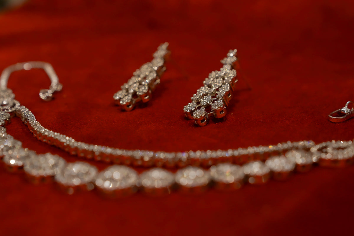 Double-String Diamond Necklace Set