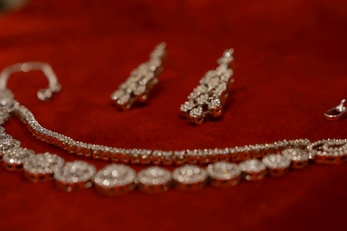 Double-String Diamond Necklace Set