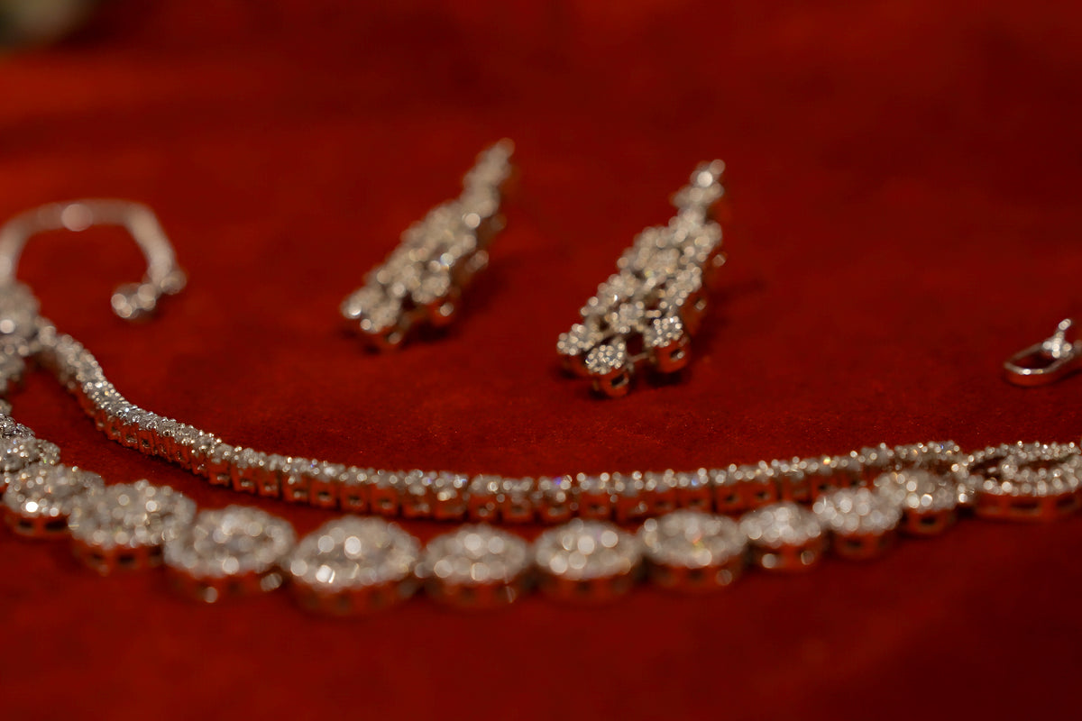 Double-String Diamond Necklace Set