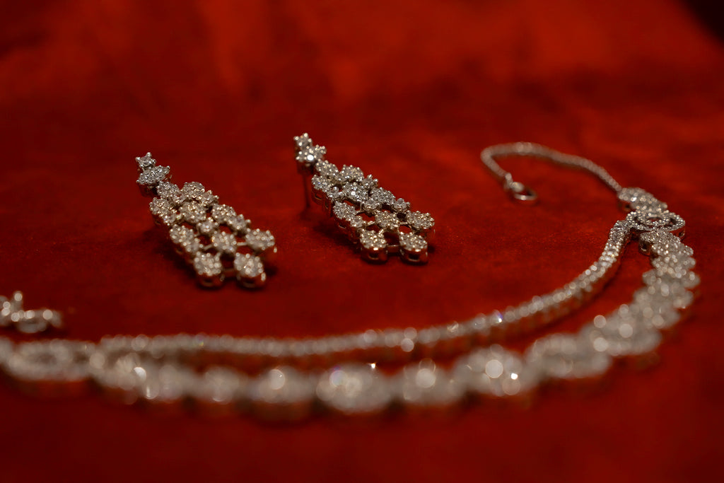 Double-String Diamond Necklace Set