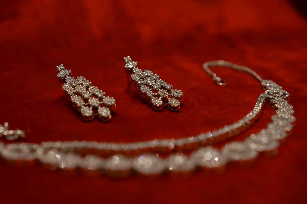 Double-String Diamond Necklace Set