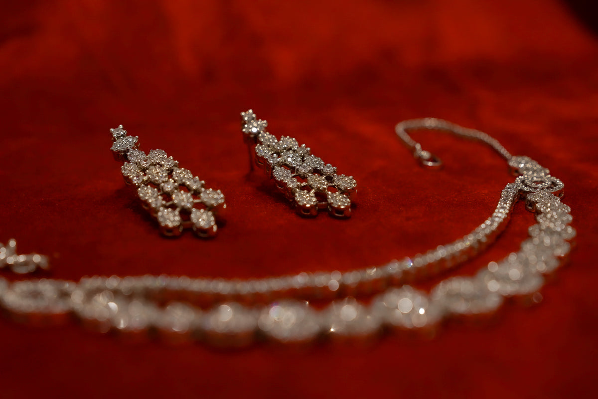 Double-String Diamond Necklace Set