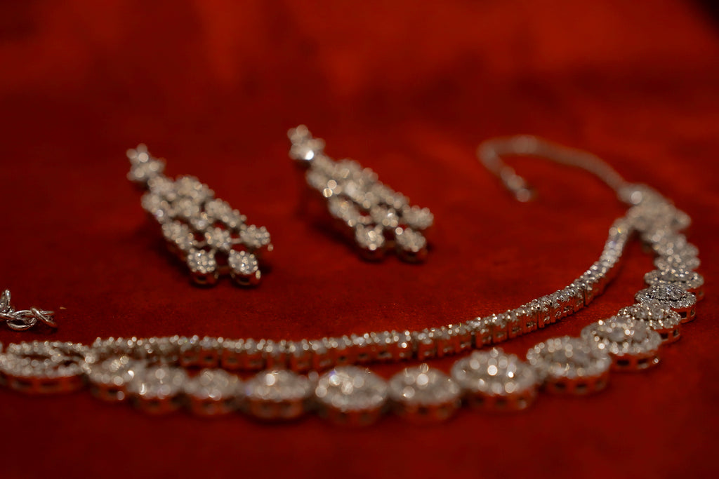 Double-String Diamond Necklace Set