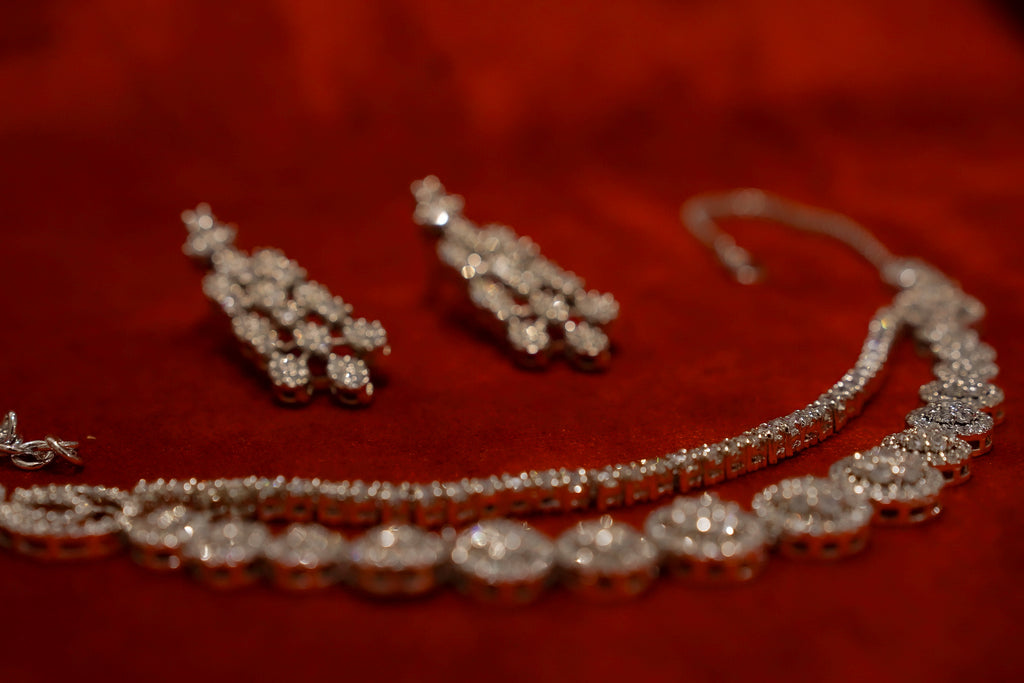 Double-String Diamond Necklace Set