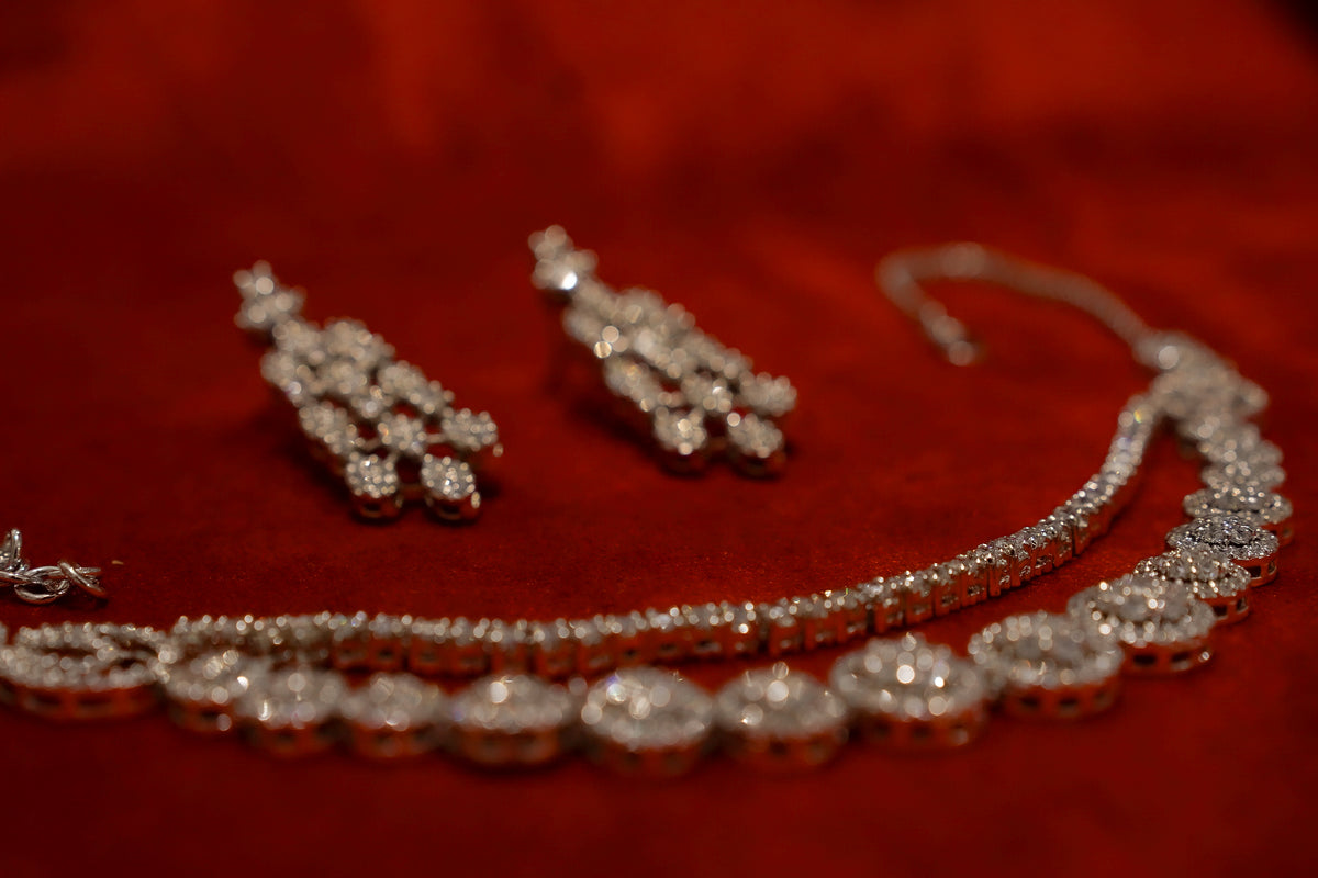 Double-String Diamond Necklace Set
