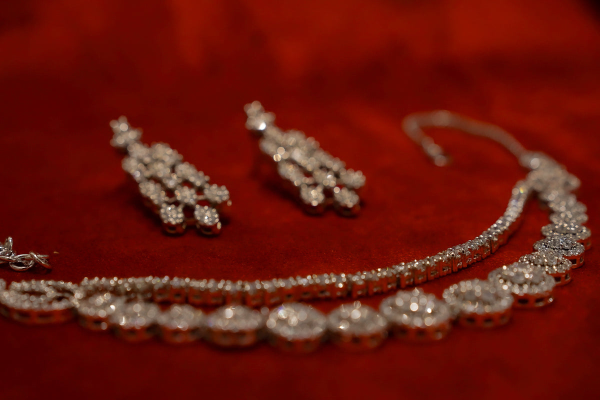 Double-String Diamond Necklace Set