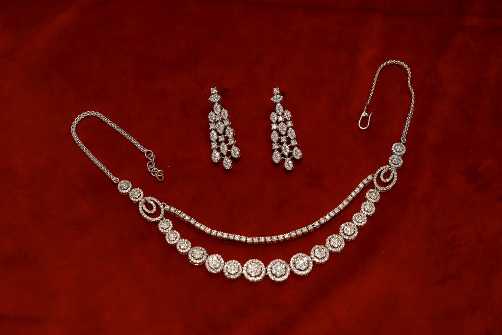 Double-String Diamond Necklace Set