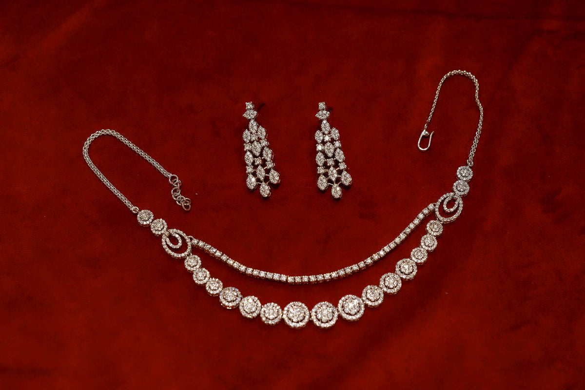 Double-String Diamond Necklace Set