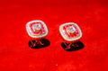 Ruby Halo Stud Earrings