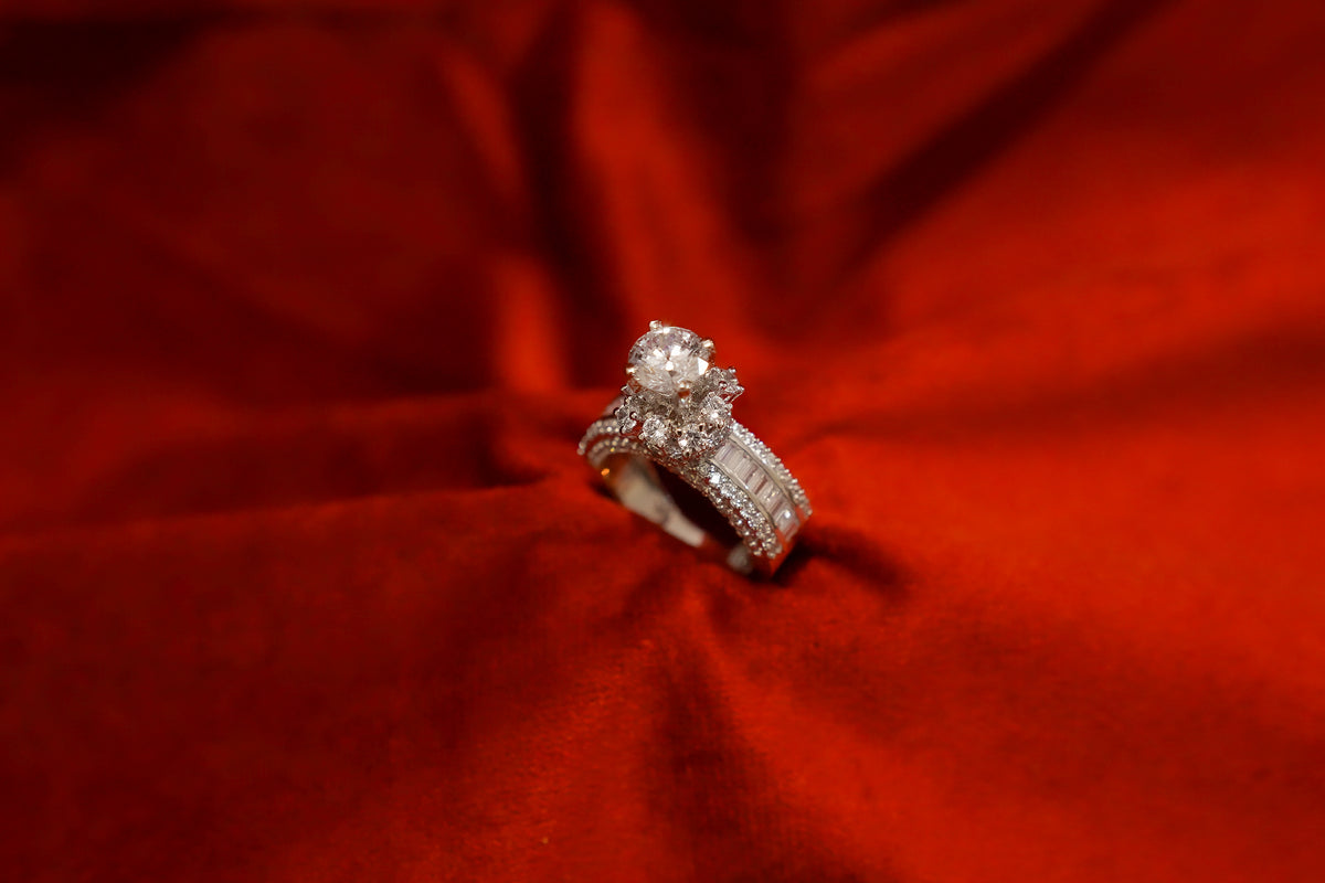 Solitaire Cluster Ring