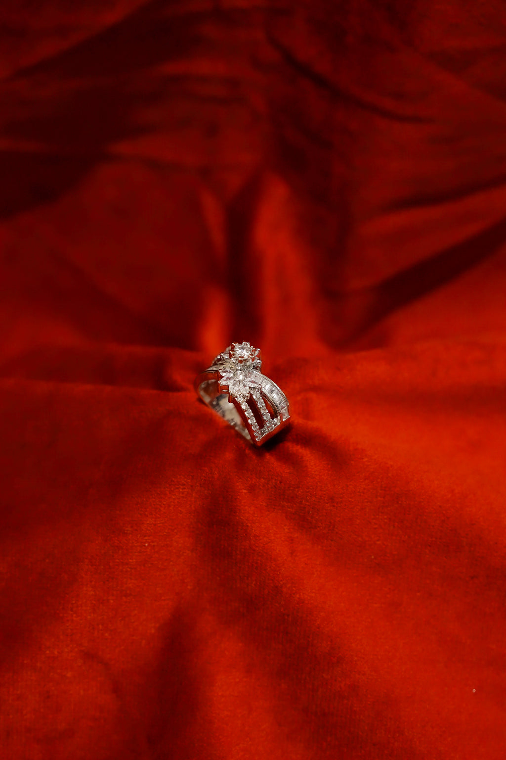 Floral Baguette Ring